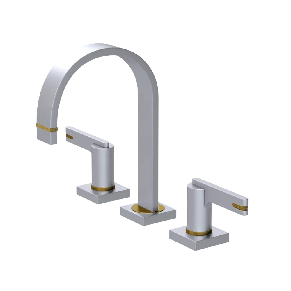 Rubinet Widespread Lav. Set. (less drain) Satin Chrome