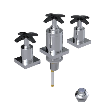 Rubinet Bidet Fitting with Spray, Diverter, and Vacuum Breaker (less drain) Chrome