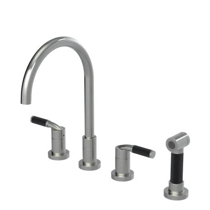 Rubinet Widespread Kitchen Set with Hand Spray Satin Nickel