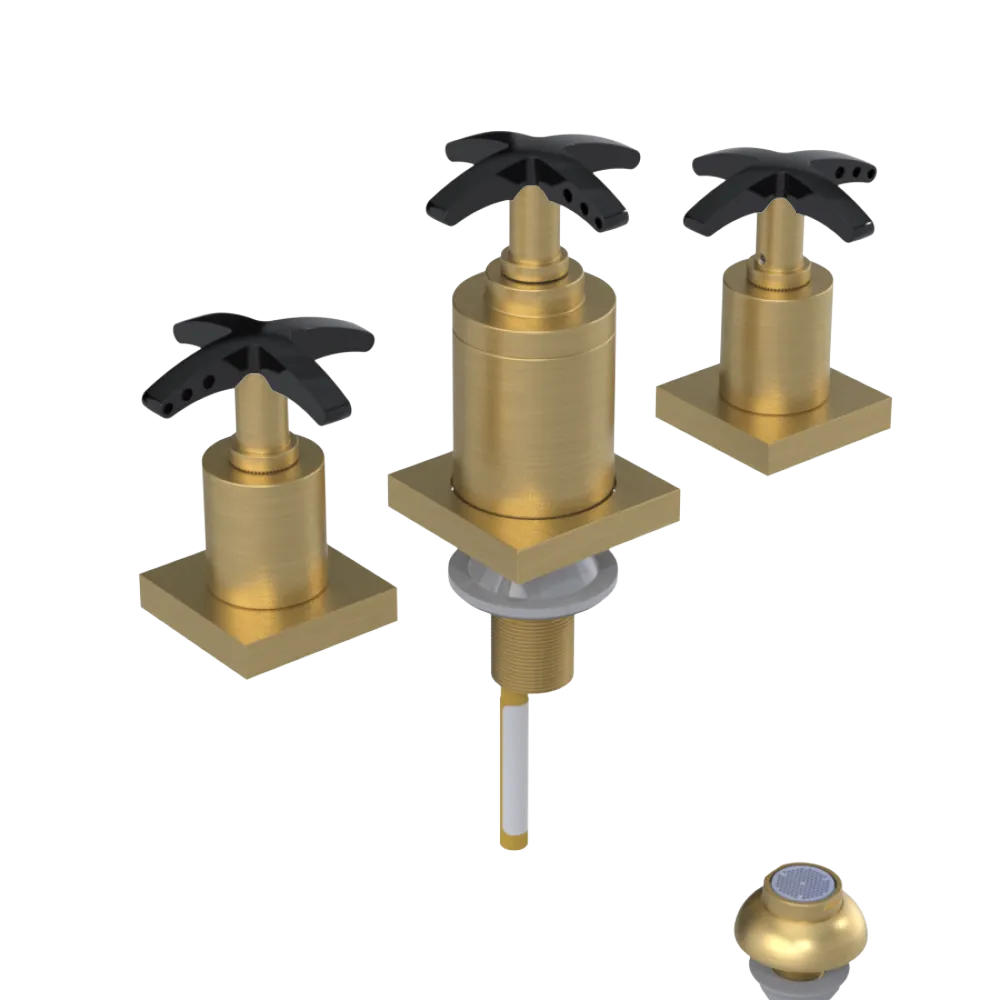 Rubinet Bidet Fitting with Spray, Diverter, and Vacuum Breaker (less drain) Satin Brass