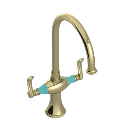 Rubinet Two Handle Single Hole Kitchen Set Gold