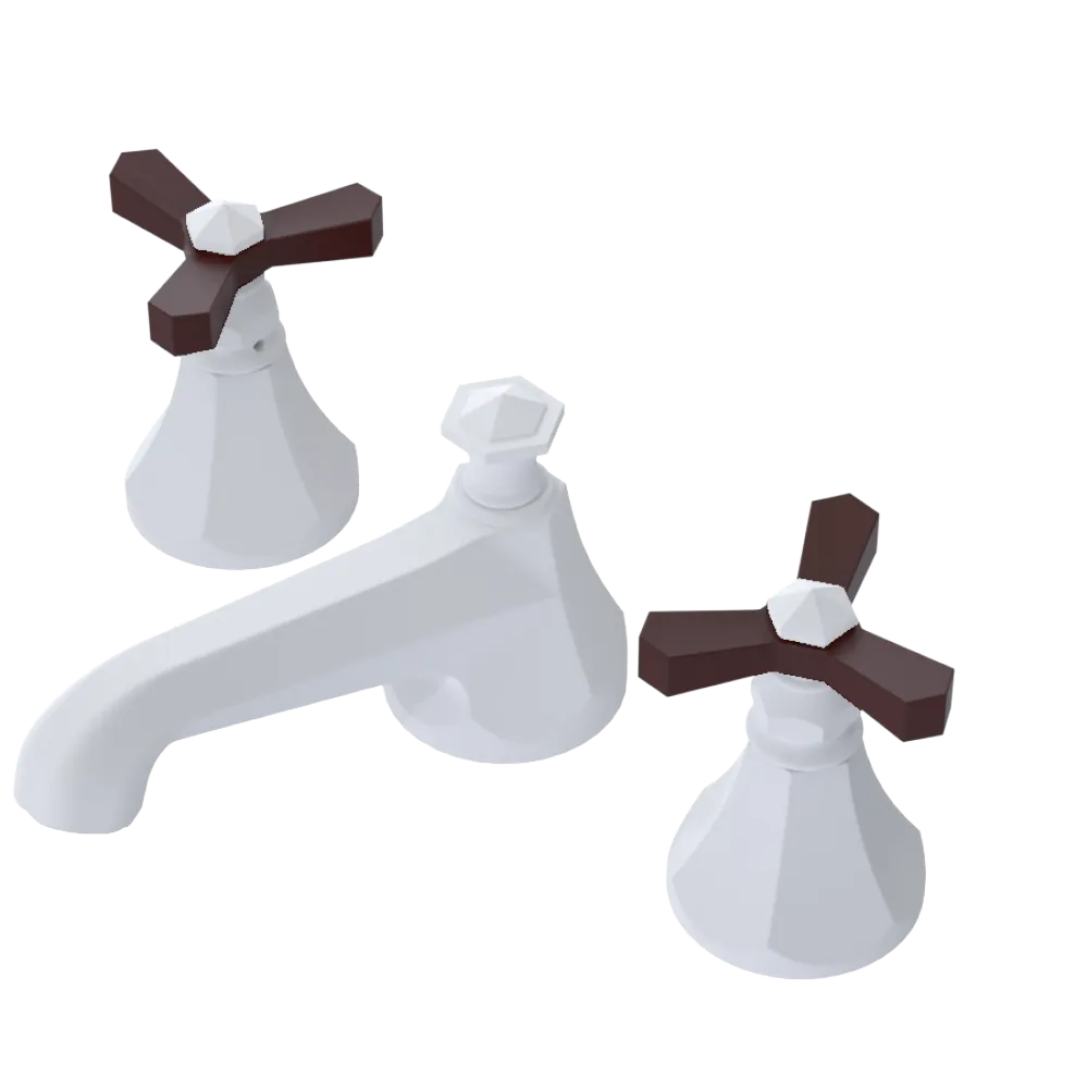 Rubinet Widespread Lav. Set. (less drain) Matt White