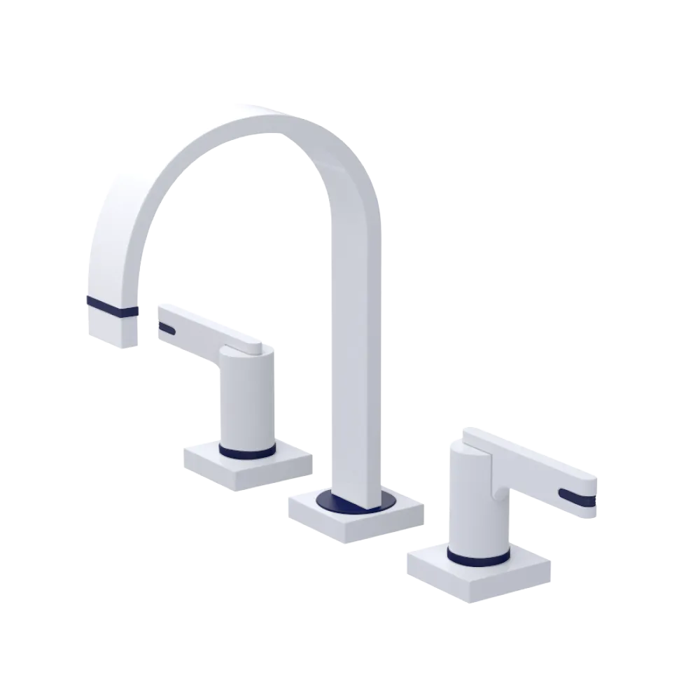 Rubinet Widespread Lav. Set. (less drain) White