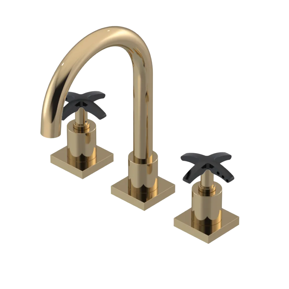 Rubinet Widespread Lav. Set. (less drain) Gold