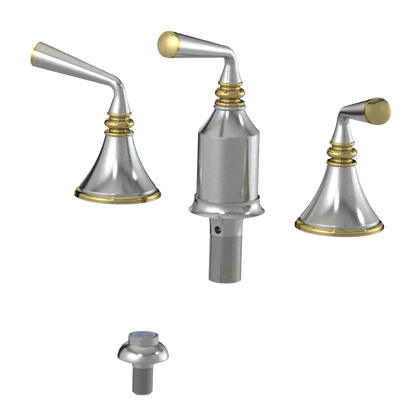 Rubinet Bidet Fitting with Spray, Diverter, and Vacum Breaker (Less Drain) Satin Nickel