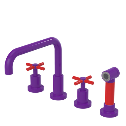 Rubinet Widespread Kitchen Set with Hand Spray Purple Haze