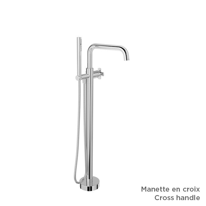 Baril Floor-mounted tub filler with hand shower (without handle)