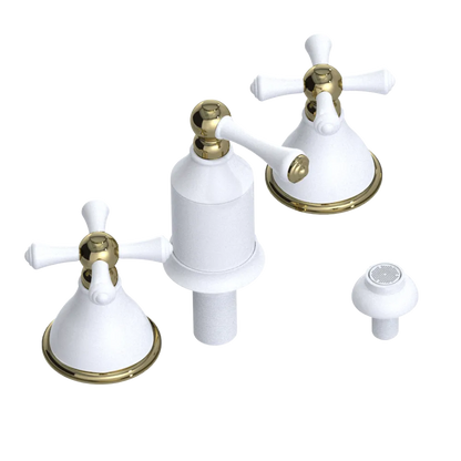 Rubinet Bidet Fitting with Spray, Diverter, and Vacum Breaker (Less Drain) White