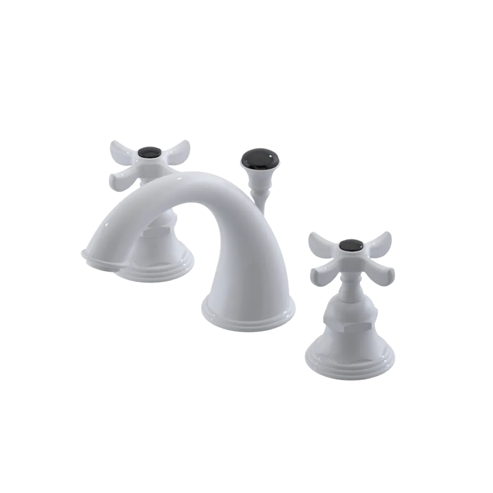 Rubinet Widespread Lav. Set. (less drain) White