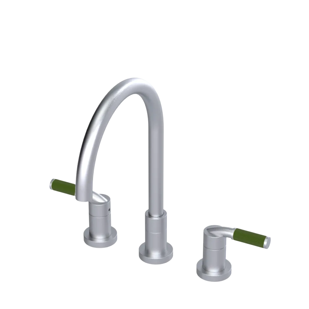 Rubinet Widespread Kitchen Set Satin Chrome