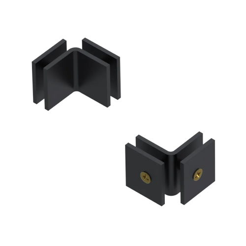 Rubinet 90 Glass to Glass Open Face Matt Black