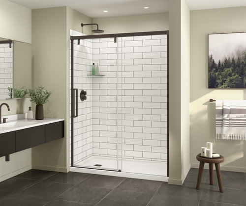 Utile 6032 Composite Direct-to-Stud Three-Piece Alcove Shower Wall Kit in Metro Tux