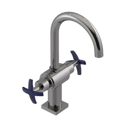 Rubinet Single Hole Dual Handle Lav. Set. (less drain) Polished Nickel