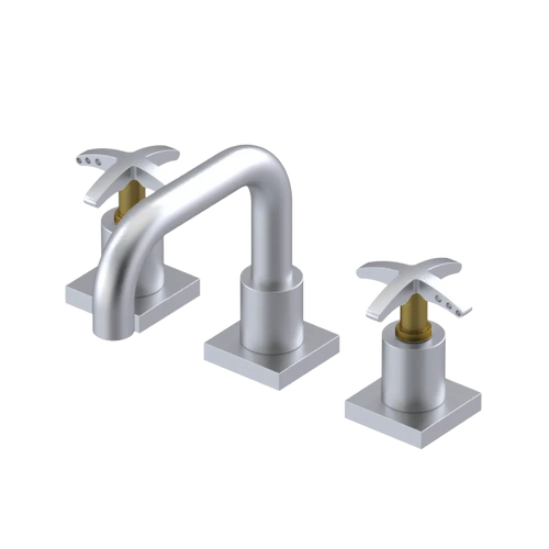 Rubinet Widespread Lav. Set. with Genesis spout (less drain) Satin Chrome