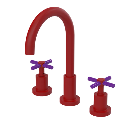 Rubinet Widespread Kitchen Set with LaSalle Spout Maroon