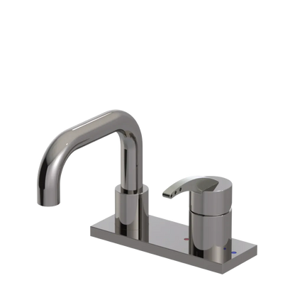 Rubinet 4" Centre Single Control Lav. Set. with Genesis spout (less drain) Polished Nickel