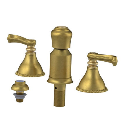 Rubinet Bidet Fitting with Spray, Diverter, and Vacum Breaker (Less Drain) Antique Brass Matt