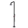 Rubinet Pressure Balance Outdoor Shower with Hand Held Shower & 10" Shower Head - 304 Stainless Steel Black