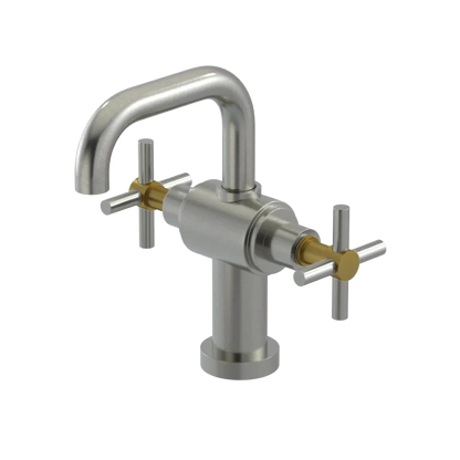 Rubinet Single Hole Dual Handle Lav. Set. (less drain) Satin Nickel