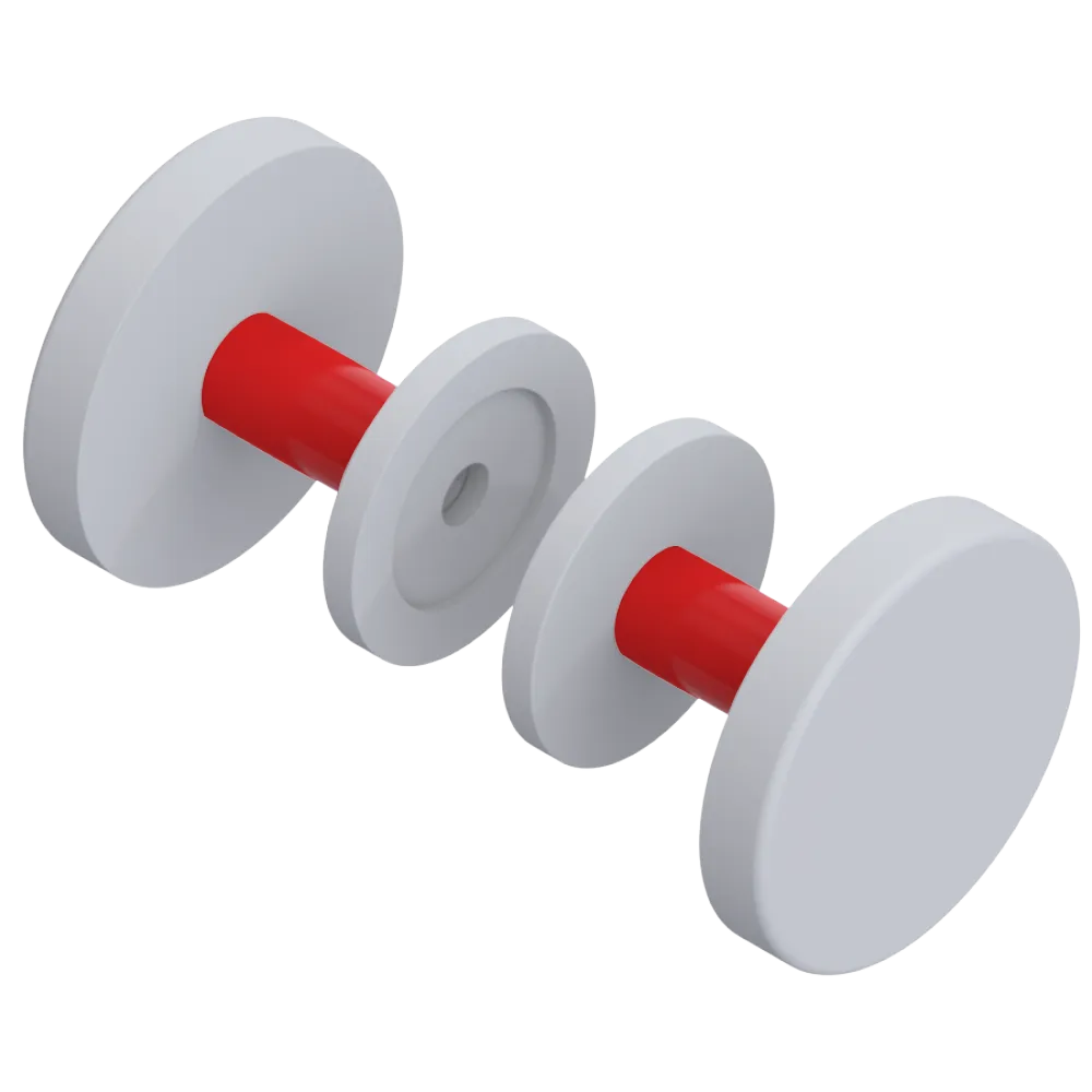 Rubinet Shower Door Knob (set) Matt White