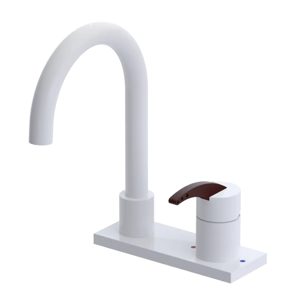 Rubinet 4" Centre Single Control Lav. Set. (less drain) White