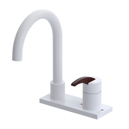 Rubinet 4" Centre Single Control Lav. Set. (less drain) White