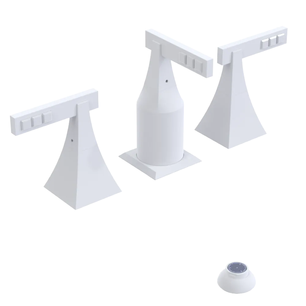 Rubinet Bidet Fitting with Spray, Diverter, and Vacum Breaker (Less Drain) Matt White