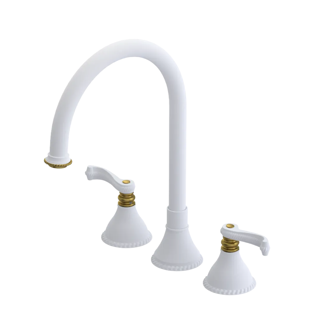 Rubinet Widespread Kitchen Set Matt White