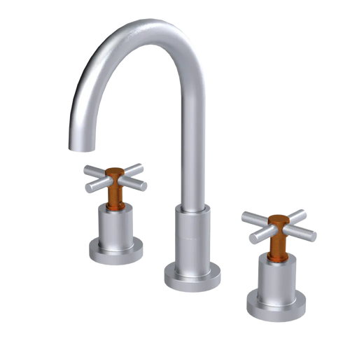 Rubinet Widespread Kitchen Set with LaSalle Spout Satin Chrome