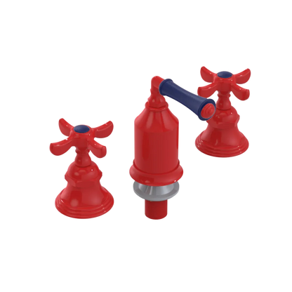 Rubinet Bidet Fitting with Spray, Diverter, and Vacum Breaker (Less Drain) Red