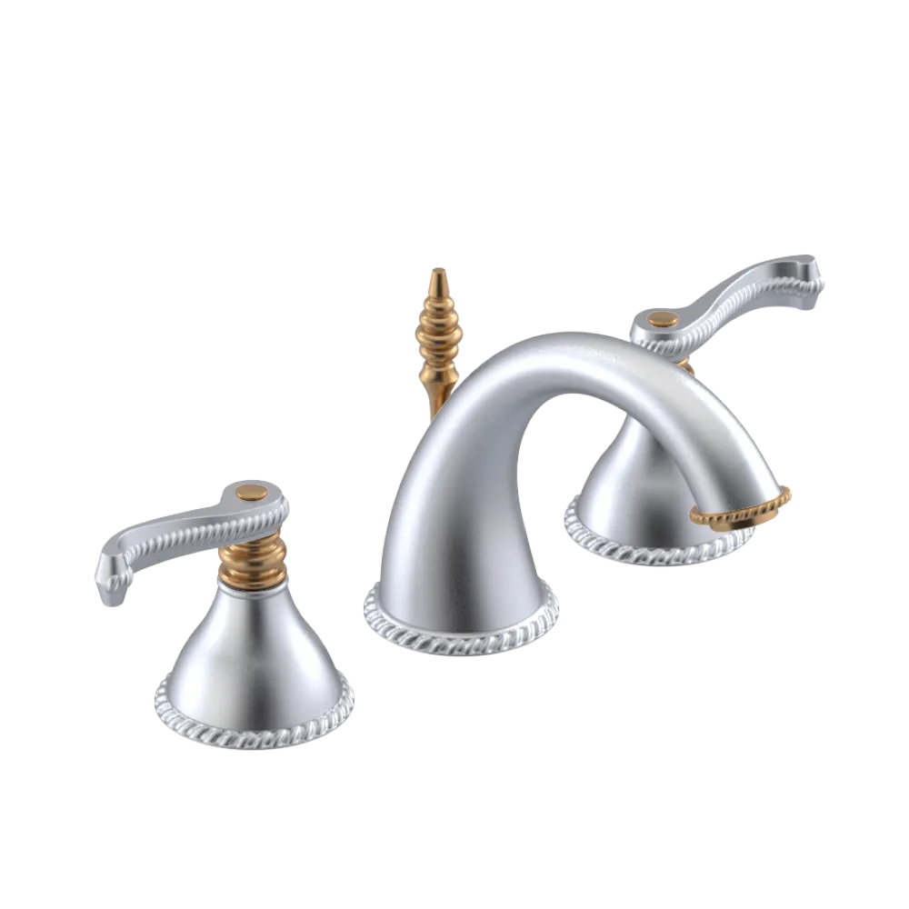 Rubinet Widespread Lav. Set. (less drain) Satin Chrome