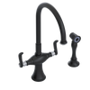 Rubinet Two Handle Single Hole Kitchen Set with Hand Spray Matt Black
