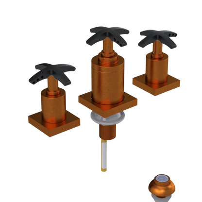 Rubinet Bidet Fitting with Spray, Diverter, and Vacuum Breaker (less drain) Antique Copper Matt