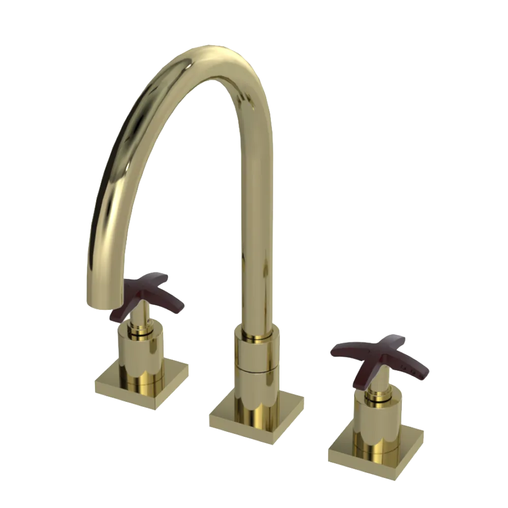 Rubinet Widespread Kitchen Set Gold