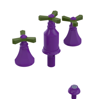 Rubinet Bidet Fitting with Spray, Diverter, and Vacum Breaker (Less Drain) Purple Haze