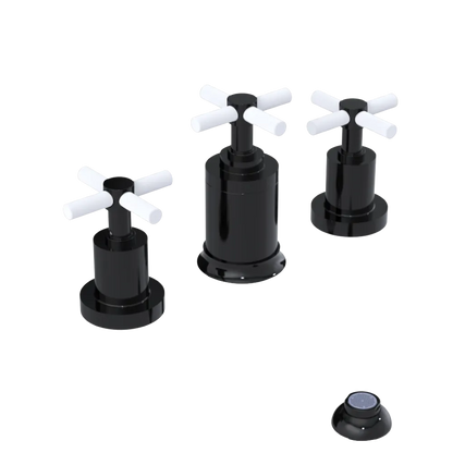 Rubinet Bidet Fitting with Spray, Diverter, and Vacuum Breaker (less drain) Black