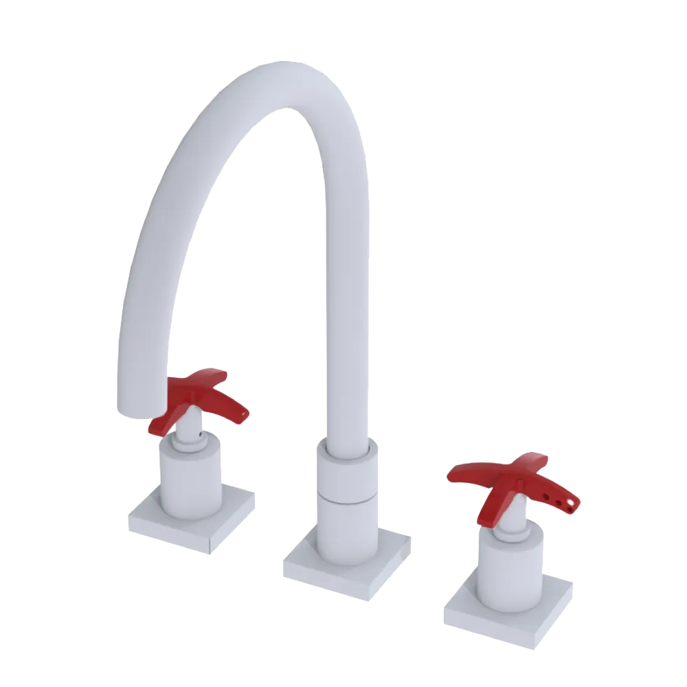 Rubinet Widespread Kitchen Set Matt White