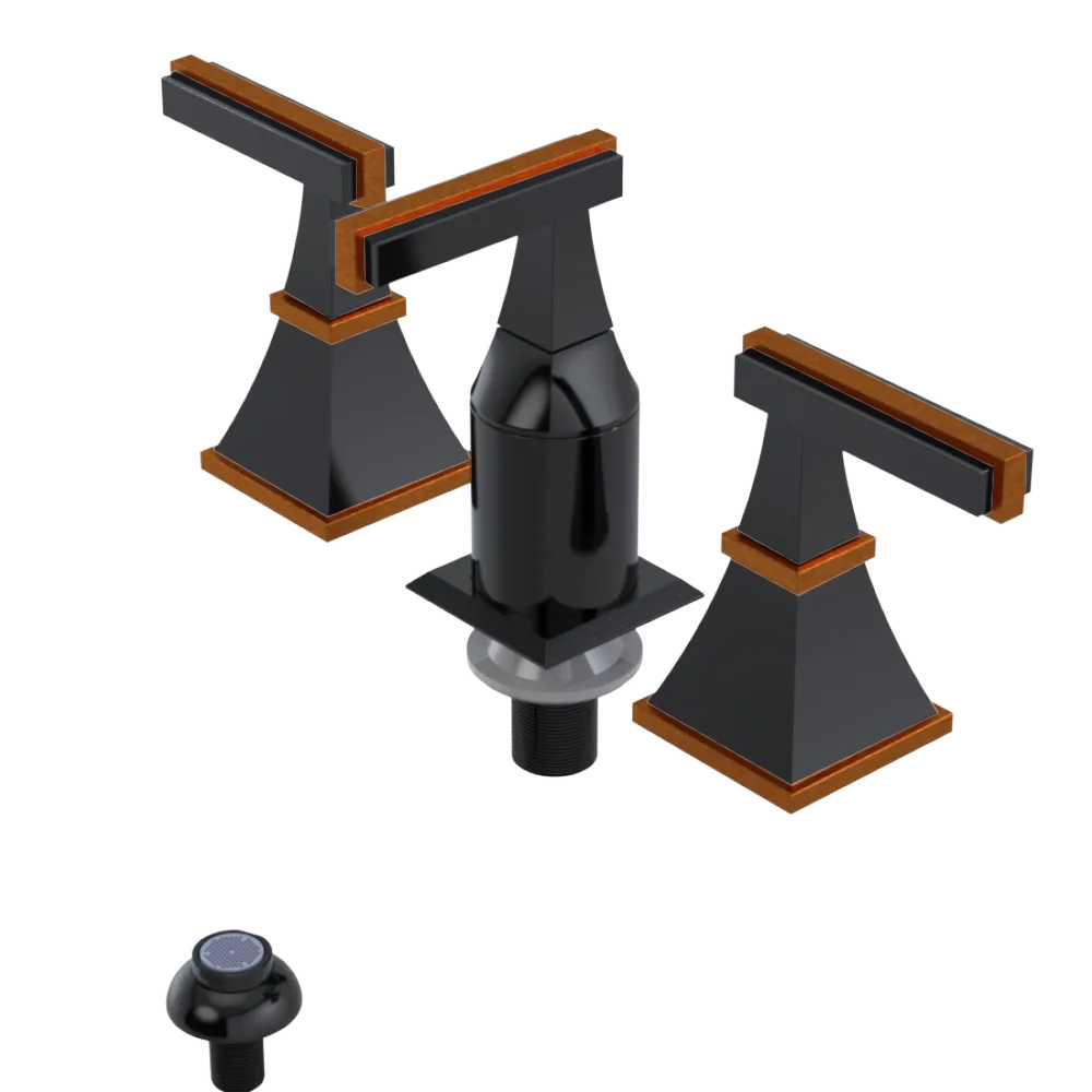 Rubinet Bidet Fitting with Spray, Diverter, and Vacum Breaker (Less Drain) Black