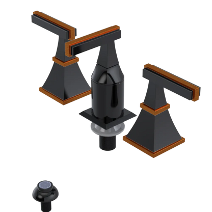Rubinet Bidet Fitting with Spray, Diverter, and Vacum Breaker (Less Drain) Black