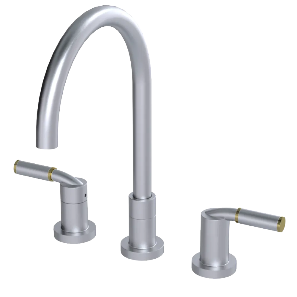 Rubinet Widespread Kitchen Set Satin Chrome