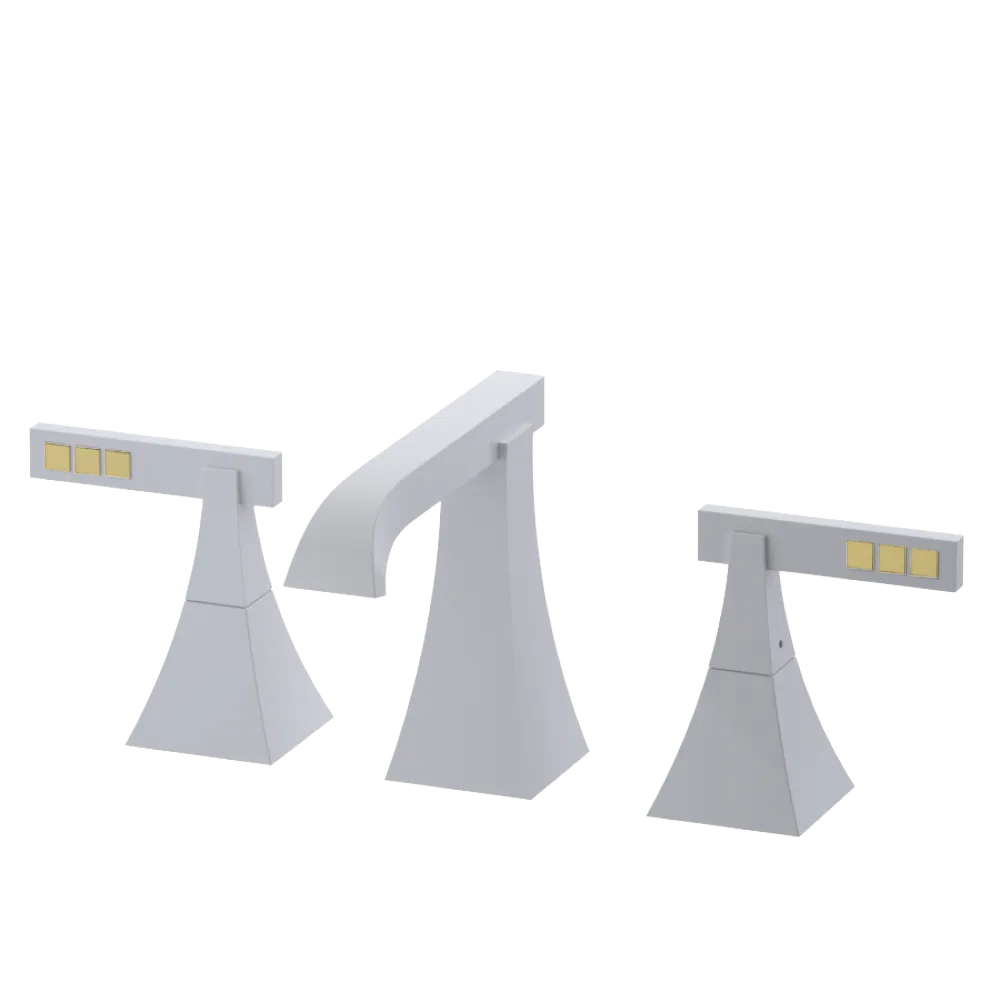 Rubinet Widespread Lav. Set. (less drain) White