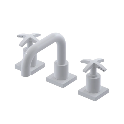 Rubinet Widespread Lav. Set. with Genesis spout (less drain) White