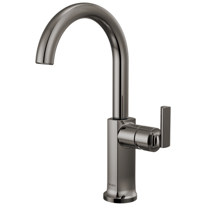 Brizo Kintsu Bar Faucet with Arc Spout - Less Handle - Complete Kit - Lumicoat® Black Onyx