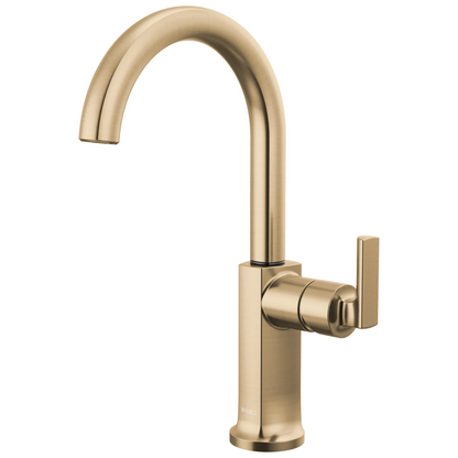 Brizo Kintsu Bar Faucet with Arc Spout - Less Handle - Complete Kit - Lumicoat® Luxe Gold®
