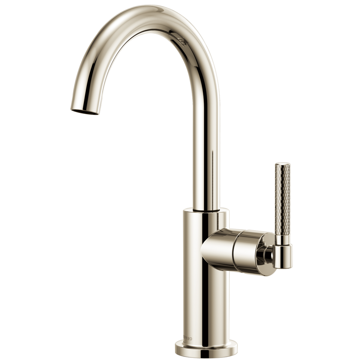 Litze Bar Faucet with Arc Spout and Knurled Handle Kit - Brilliance® Polished Nickel