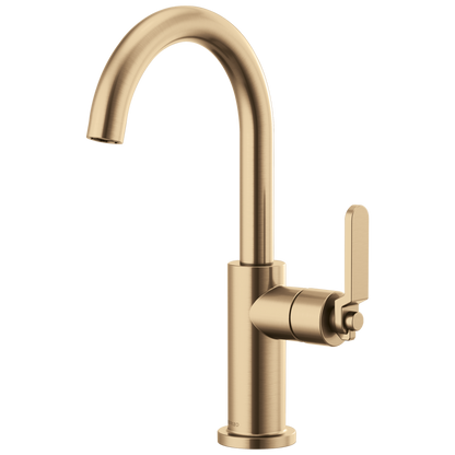 Litze Bar Faucet with Arc Spout and Industrial Handle Kit - Brilliance® Luxe Gold®