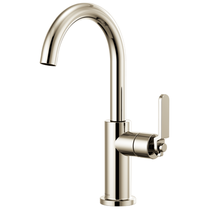 Litze Bar Faucet with Arc Spout and Industrial Handle Kit - Brilliance® Polished Nickel