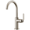 Litze Bar Faucet with Arc Spout and Industrial Handle Kit - Brilliance® Stainless