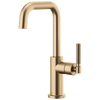 Litze Bar Faucet with Square Spout and Knurled Handle Kit - Brilliance® Luxe Gold®