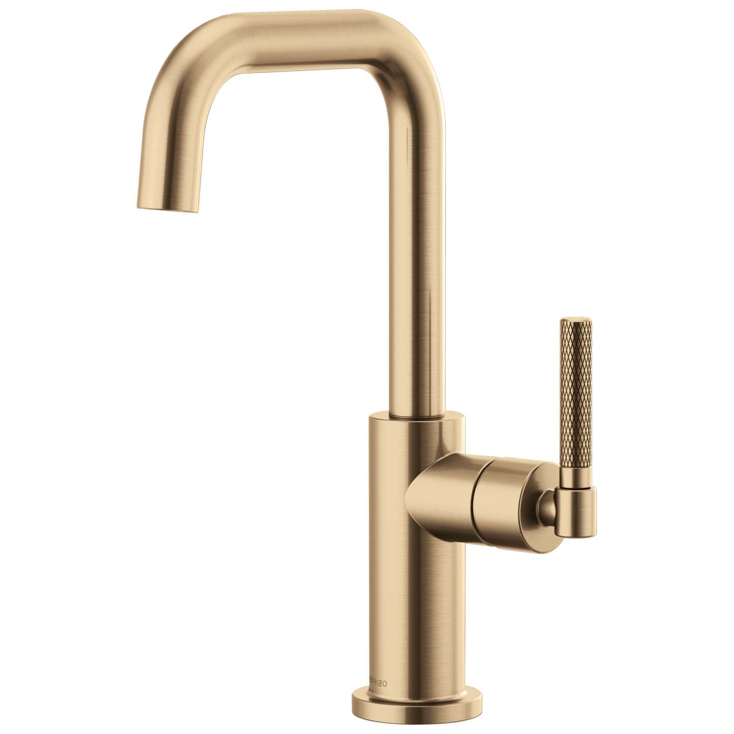 Litze Bar Faucet with Square Spout and Knurled Handle Kit - Brilliance® Luxe Gold®